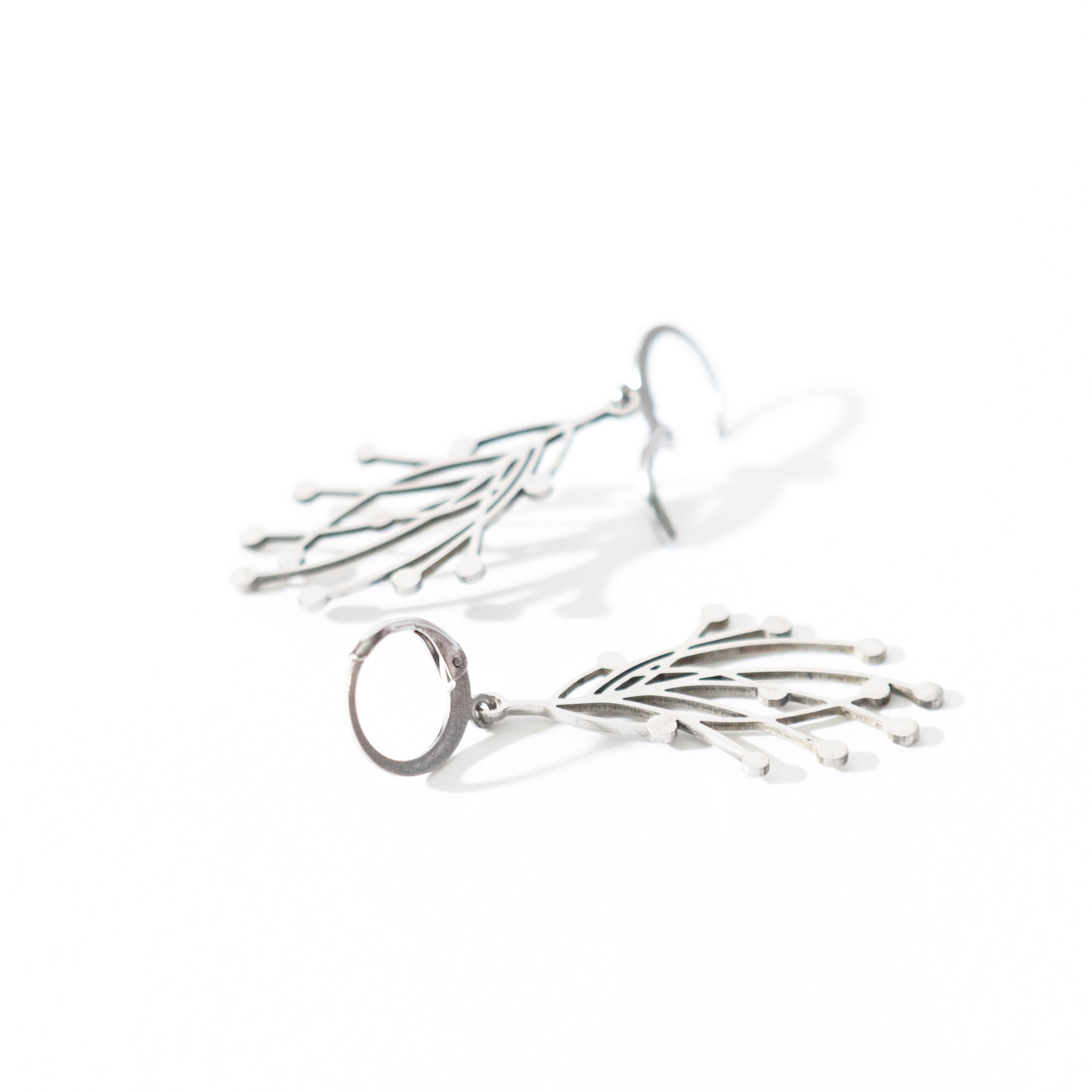 Waterproof "Imperméable” Branch Leverback Earrings