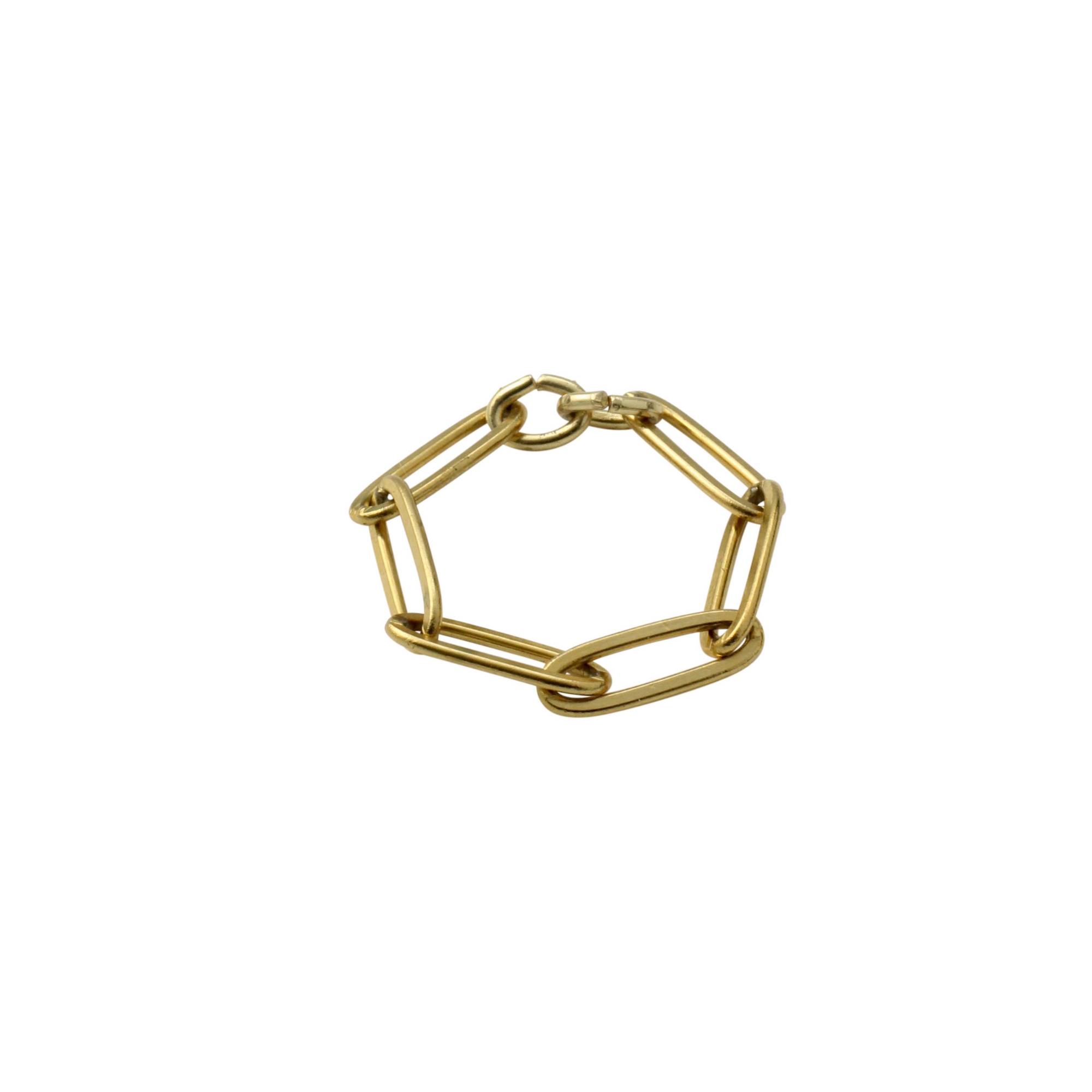 Waterproof "Imperméable” Gold Paperclip Chain Ring