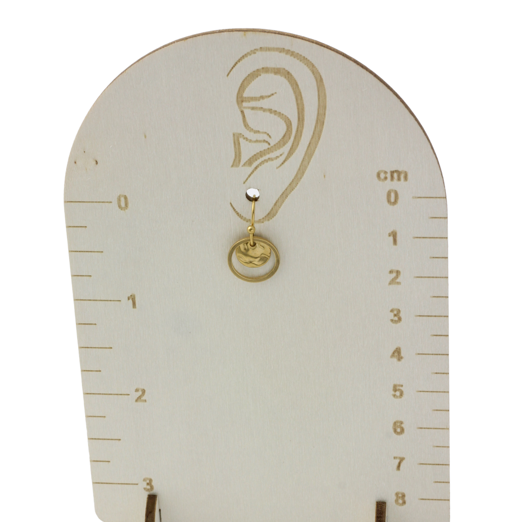 Waterproof "Imperméable” Tiny Hammered Disc Drop Earrings