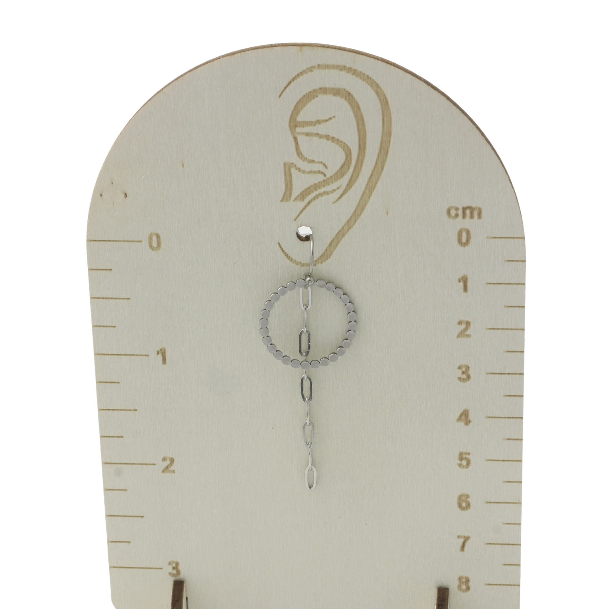 Waterproof "Imperméable” Textured Circle & Paperclip Chain Earrings