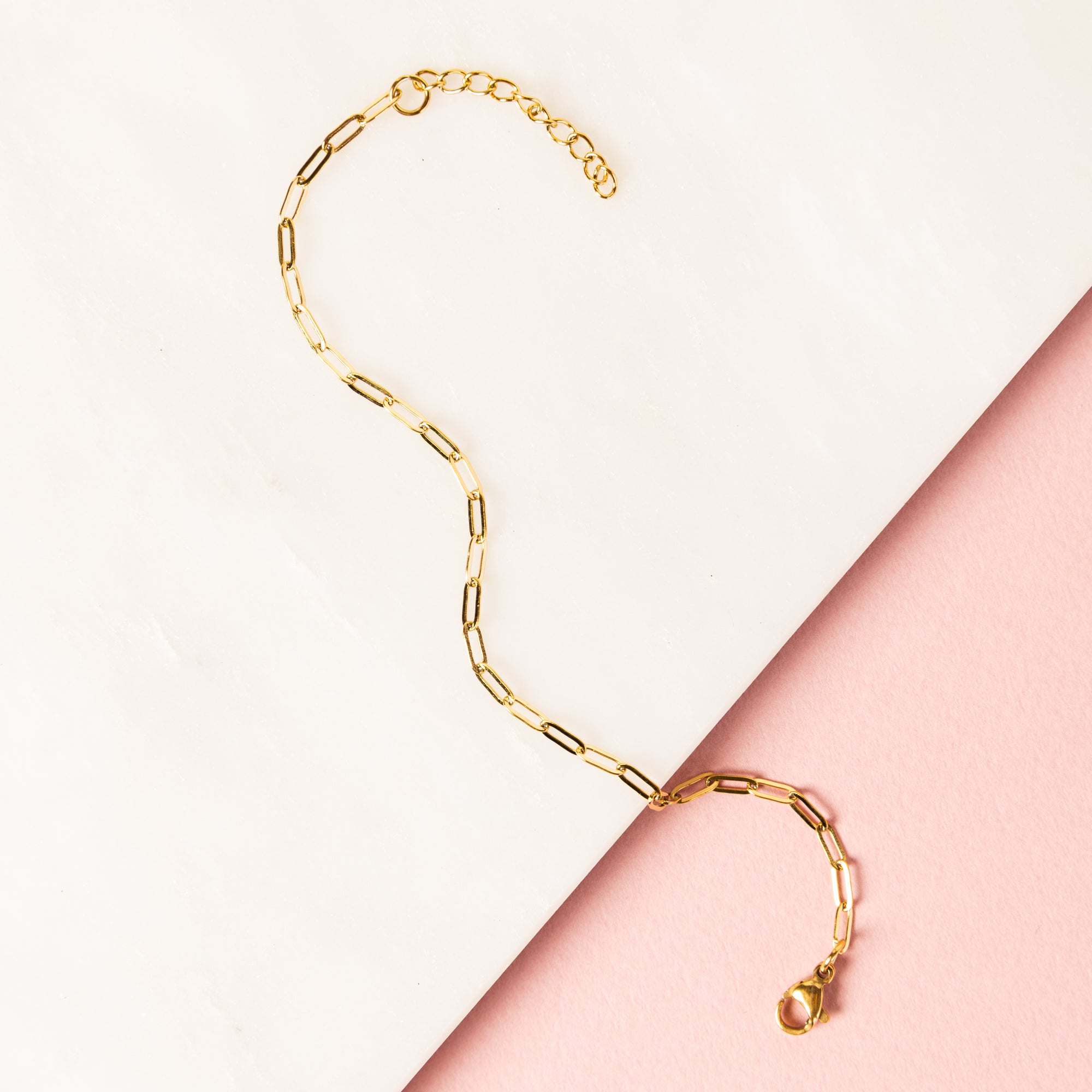 Waterproof "Imperméable” Gold Paperclip Chain Bracelet