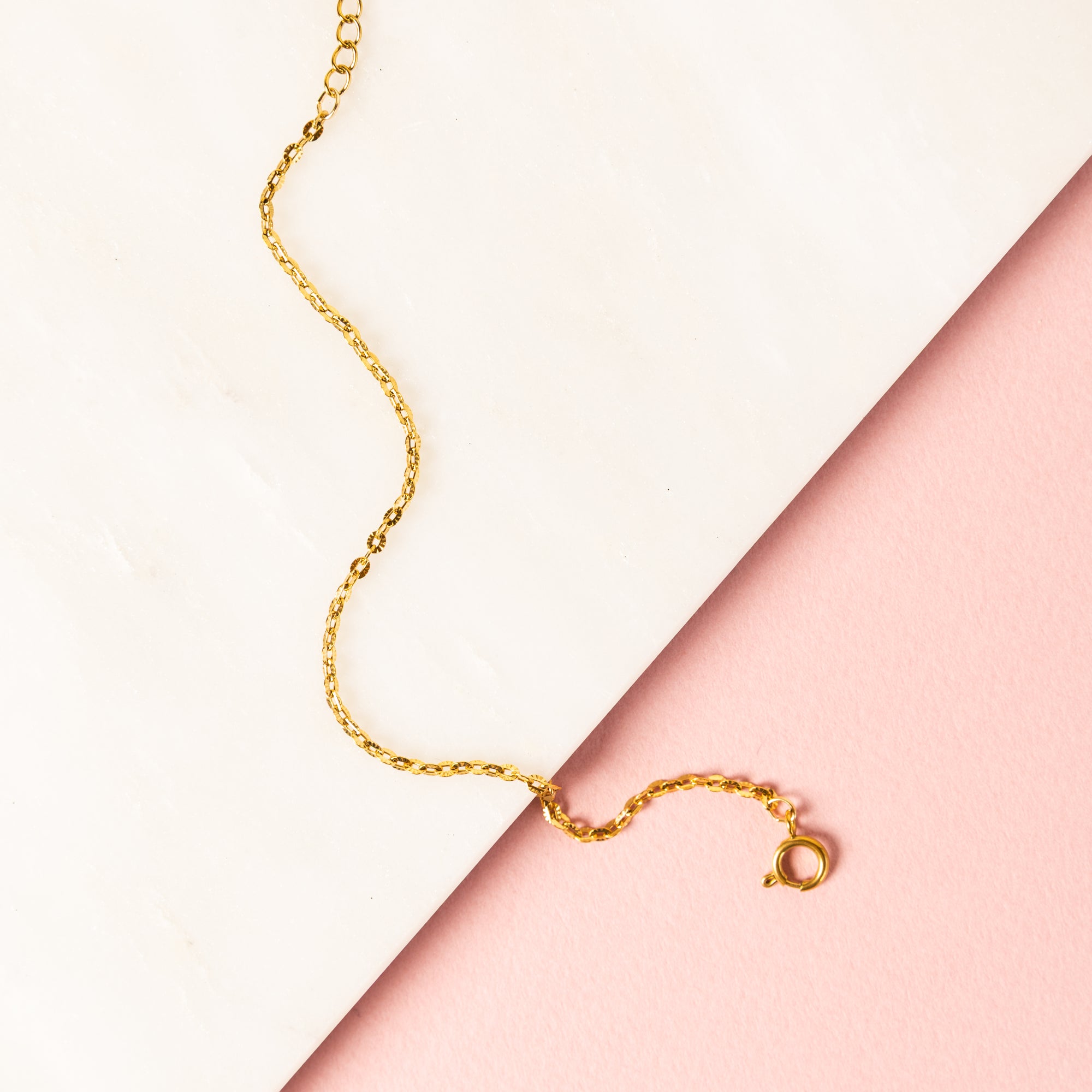 Waterproof "Imperméable” Gold Sparkle Link Bracelet
