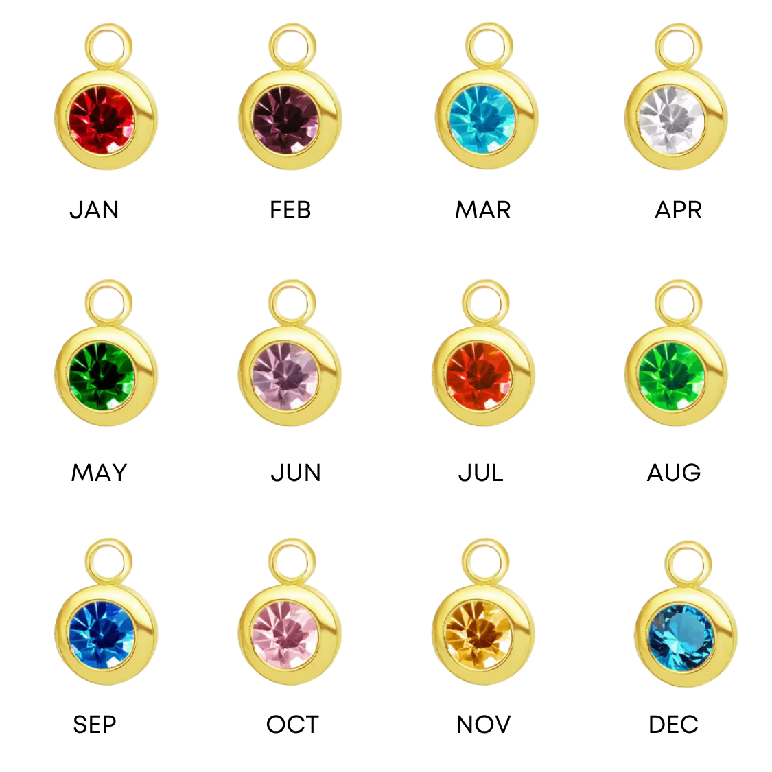 Waterproof "Imperméable” Gold Asymmetrical Starburst Necklace with Birthstone