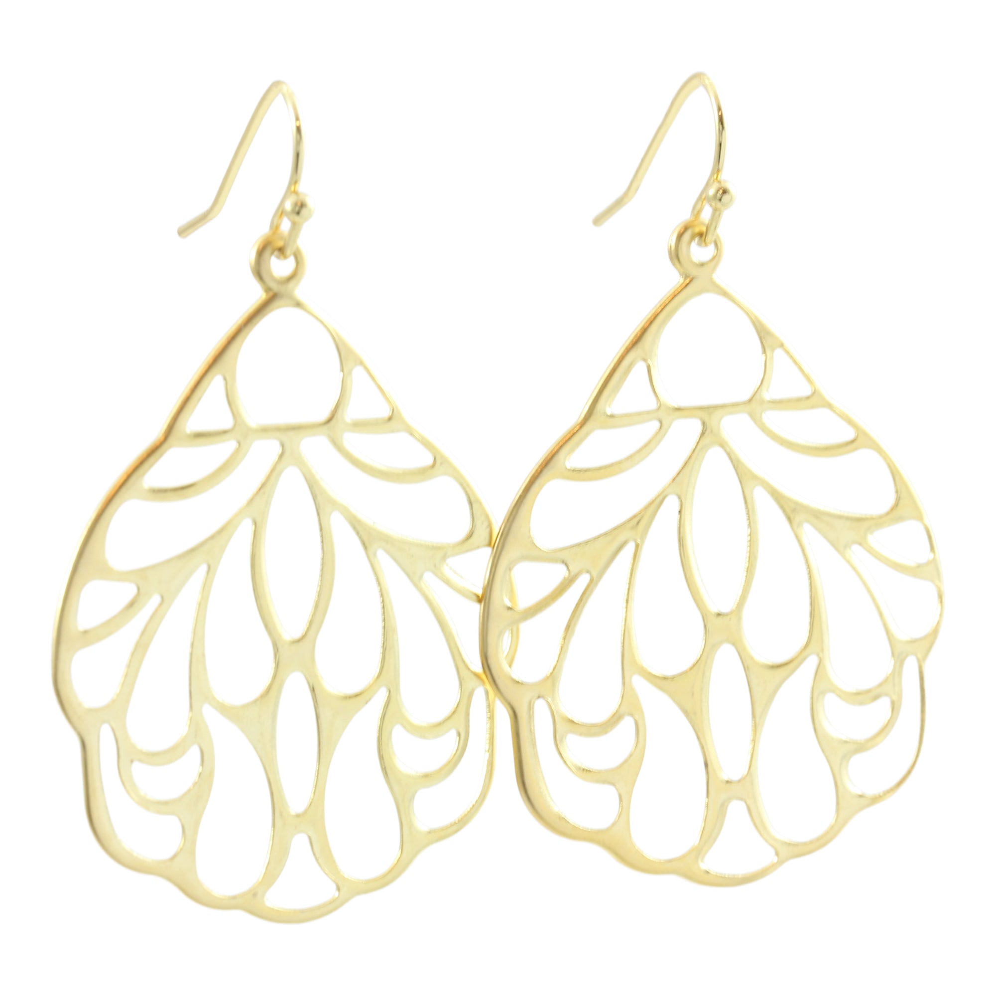 "L'Or" Matte Gold Filigree Wing Earrings