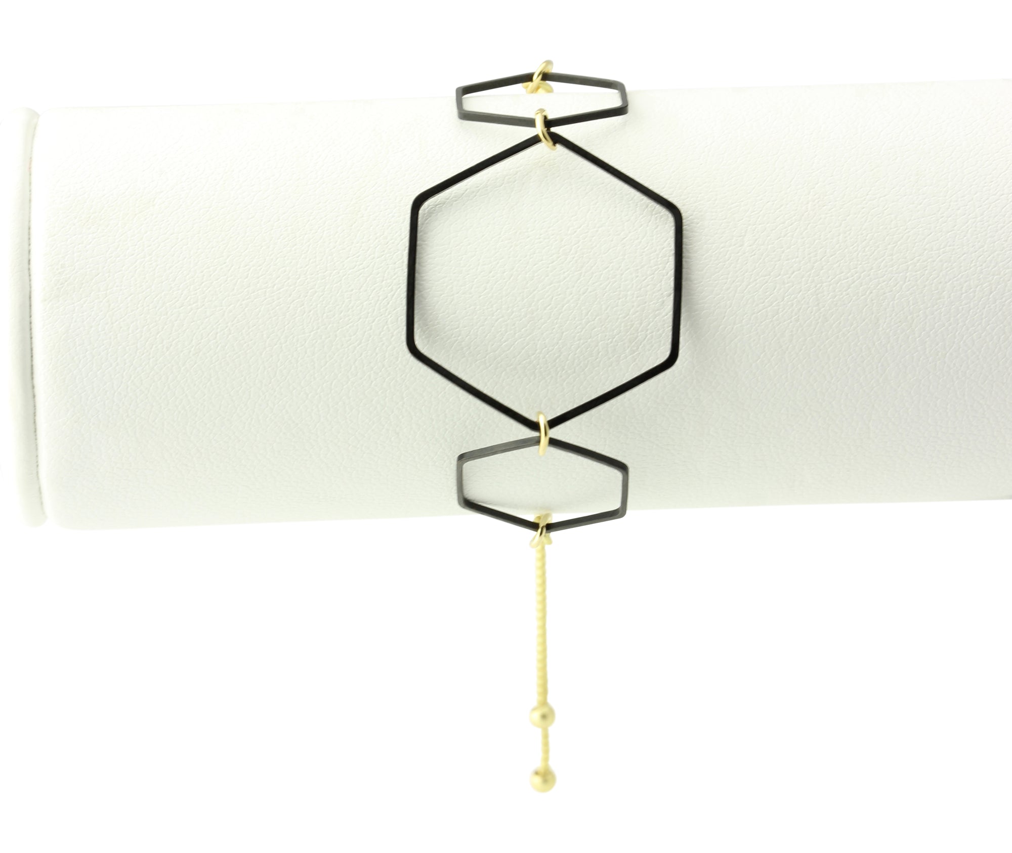 Gold & Black 3 Hexes Bracelet