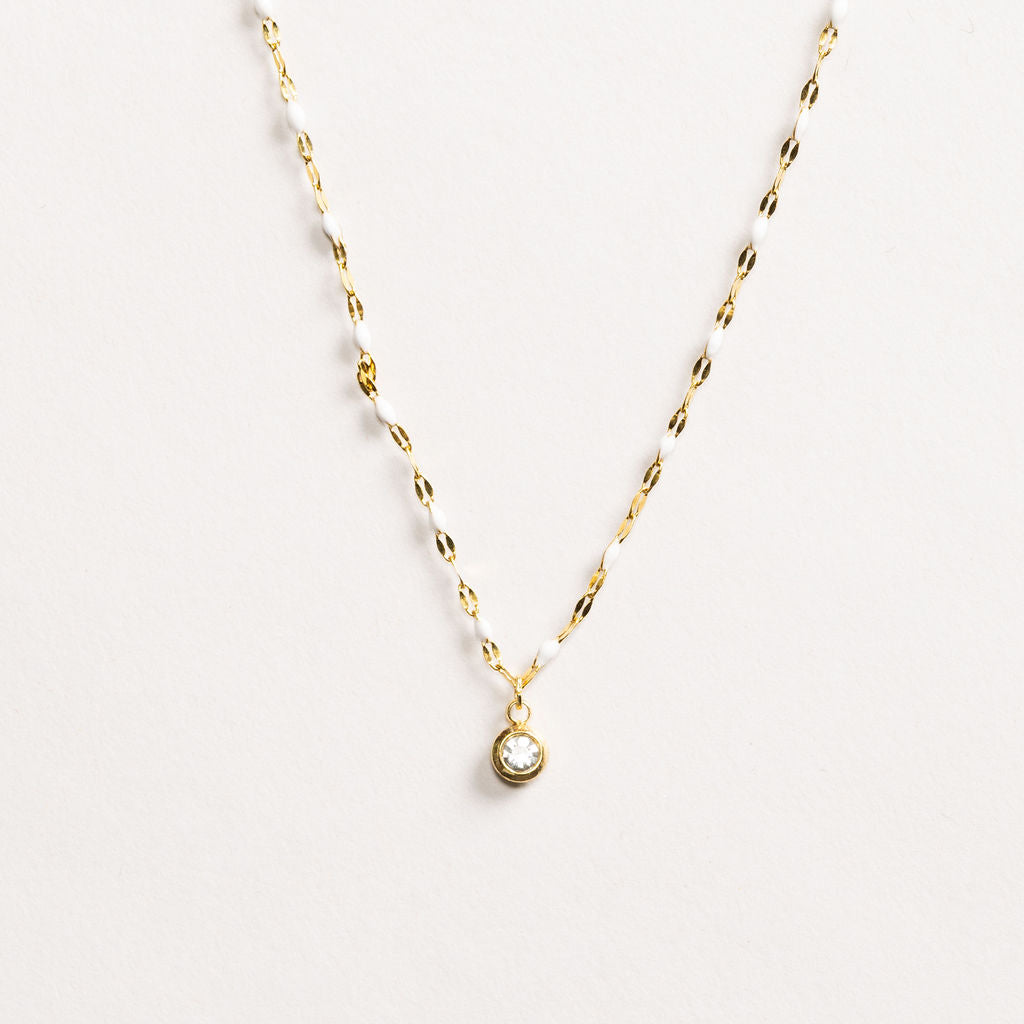 Waterproof "Imperméable" Aria April Birthstone Necklace