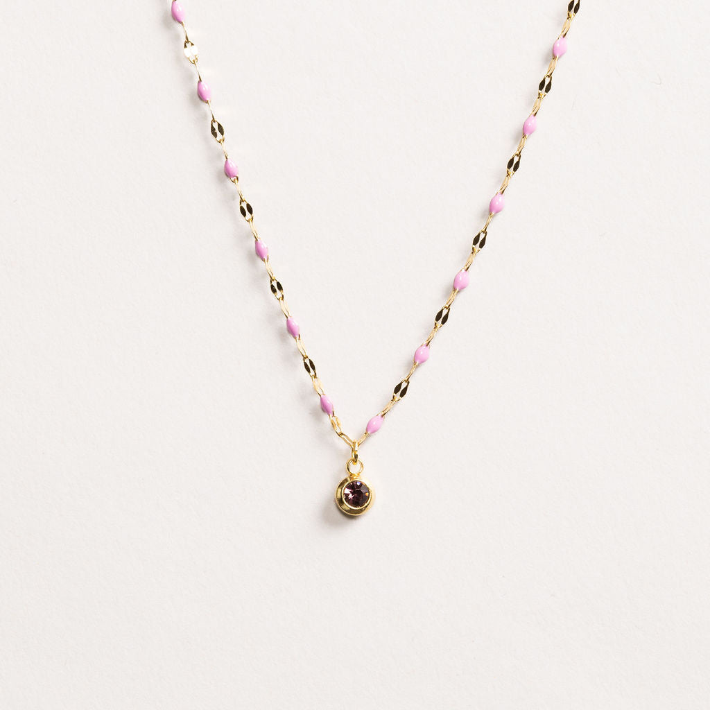 Waterproof "Imperméable" Aria February Birthstone Necklace
