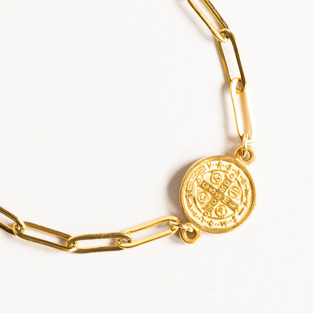 Waterproof "Imperméable” Benedictine Seal Coin Small Bracelet