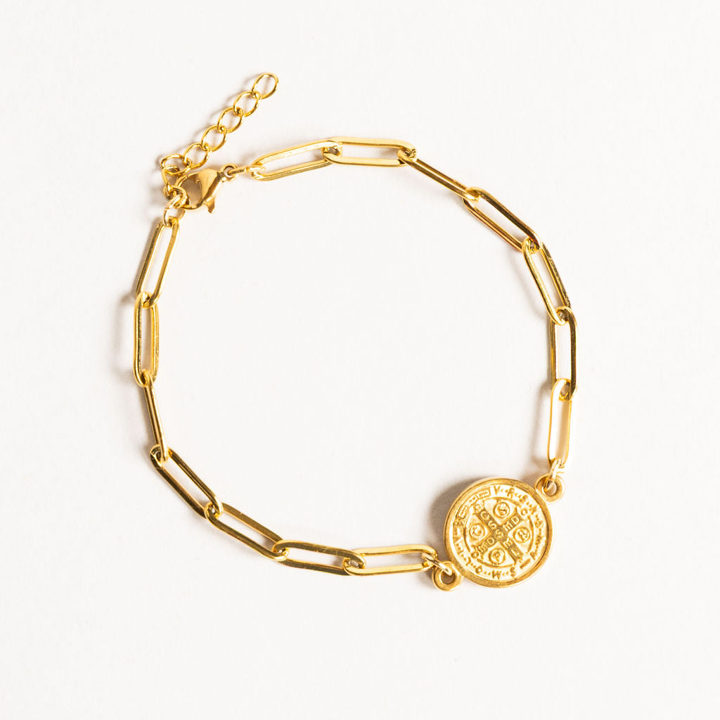 Waterproof "Imperméable” Benedictine Seal Coin Large Bracelet