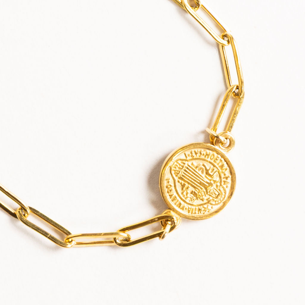 Waterproof "Imperméable” Benedictine Seal Coin Small Bracelet