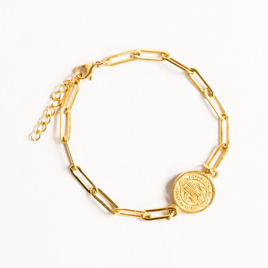 Waterproof "Imperméable” Benedictine Seal Coin Large Bracelet