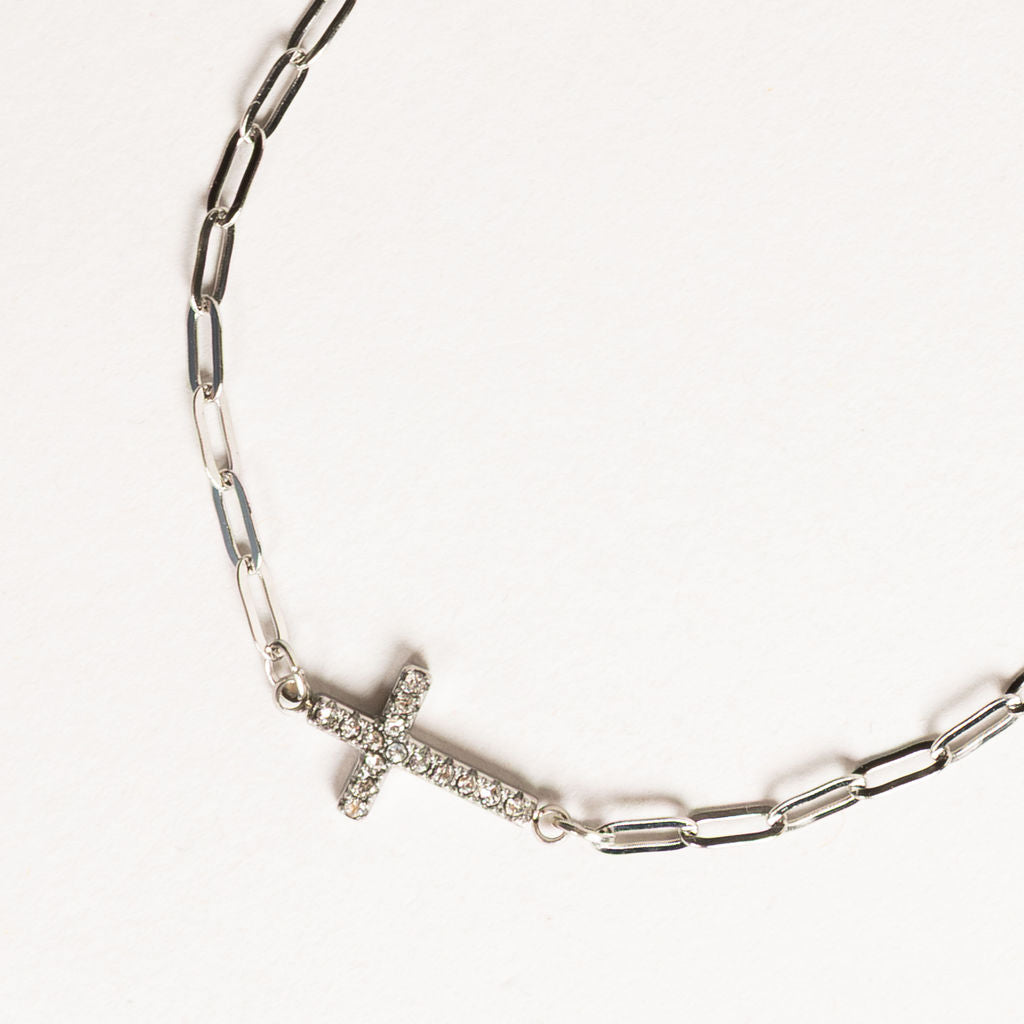 Waterproof "Imperméable” Le Croix Silver Cross Bracelet