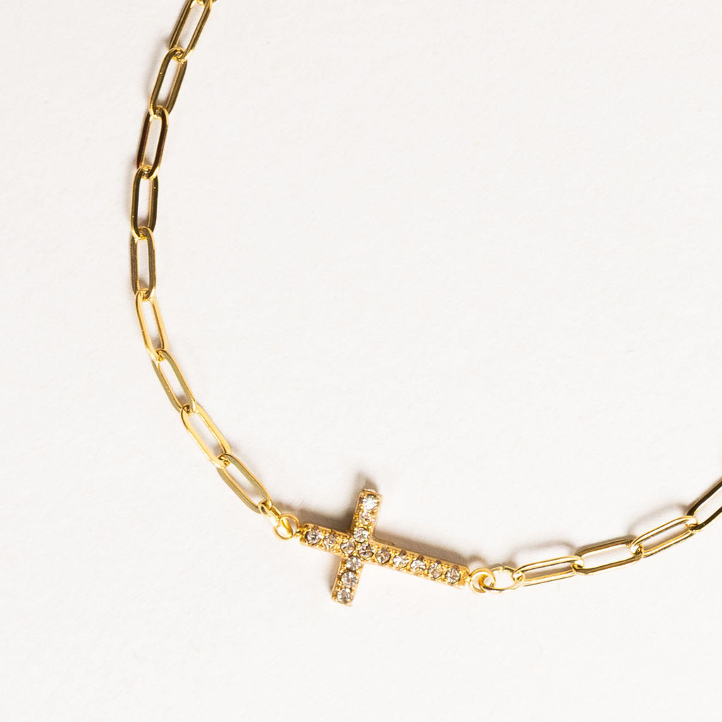 Waterproof "Imperméable” Le Croix Gold Cross Bracelet