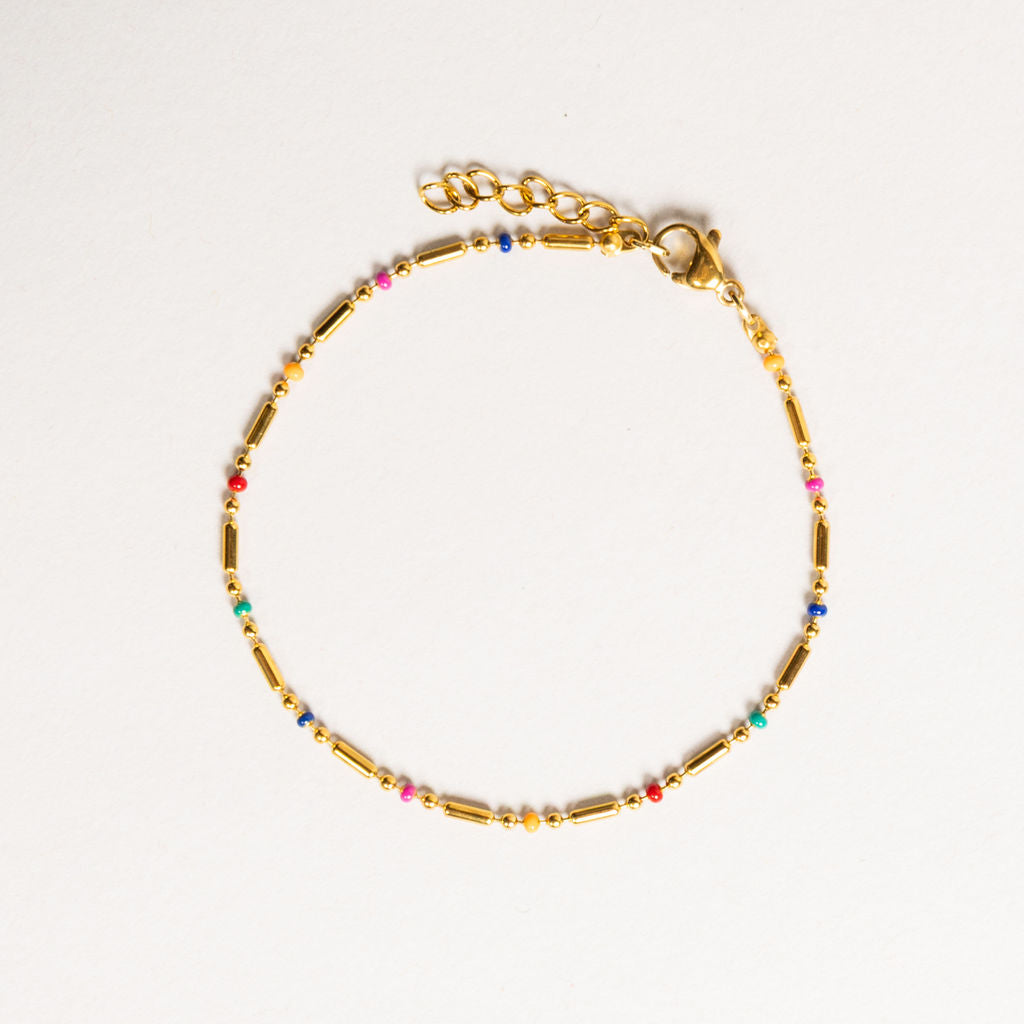 Waterproof "Imperméable” Isla Enamel Gold Bracelet