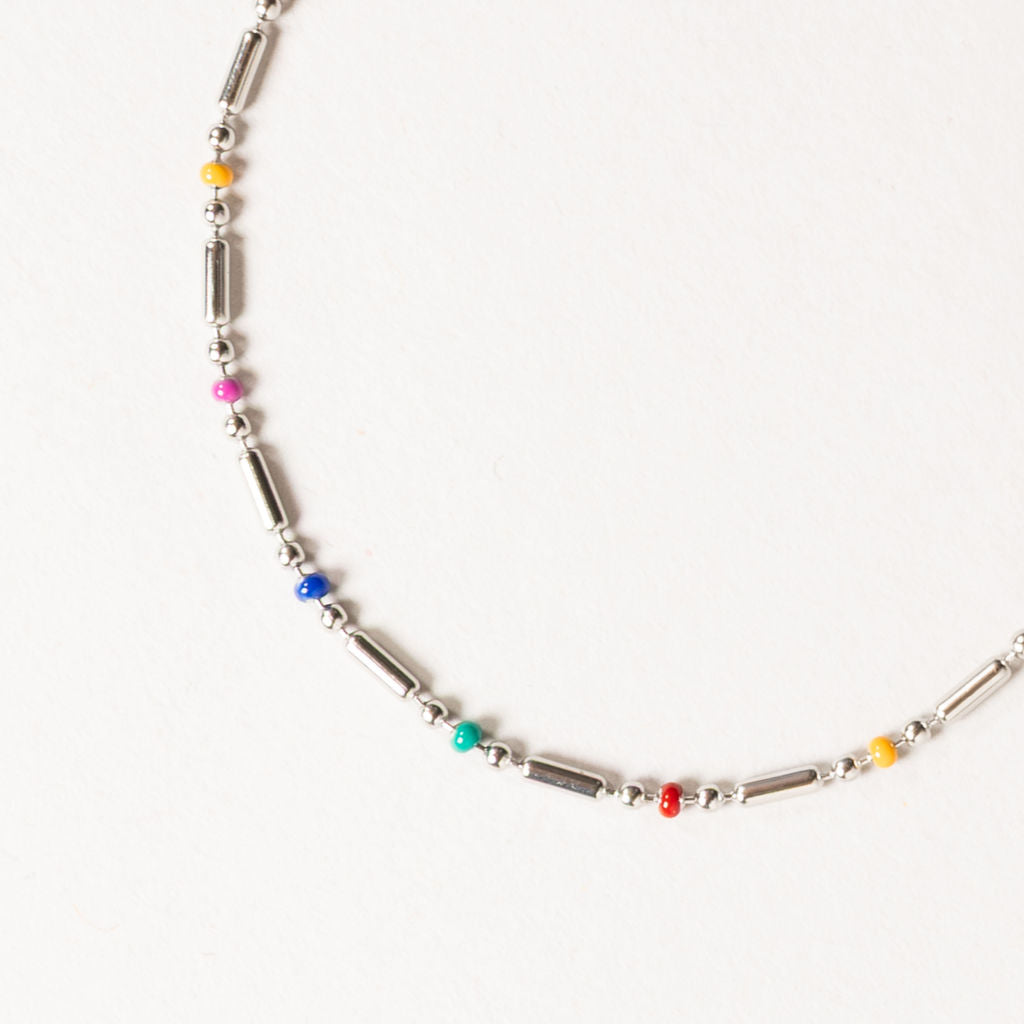 Waterproof "Imperméable” Isla Enamel Silver Bracelet