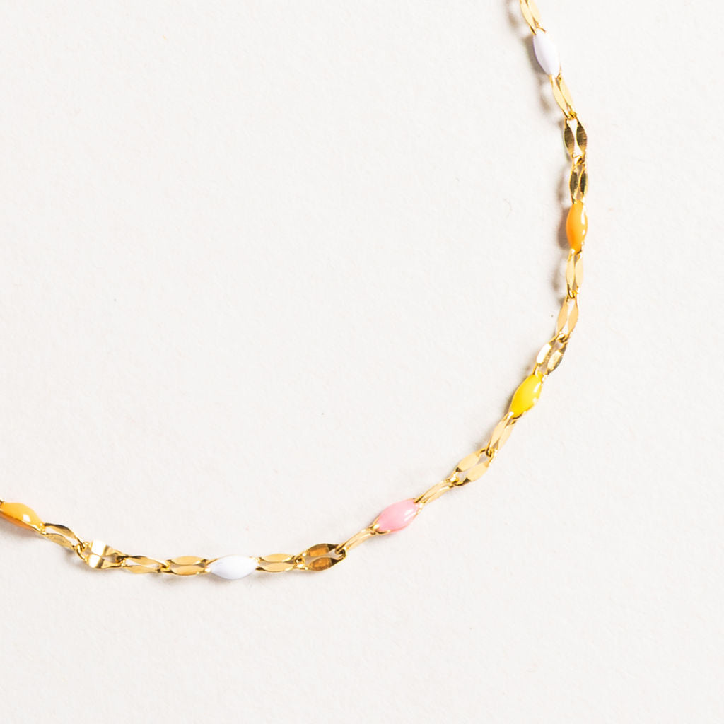 Waterproof "Imperméable” Aria Tropical Enamel Marquise Chain Bracelet