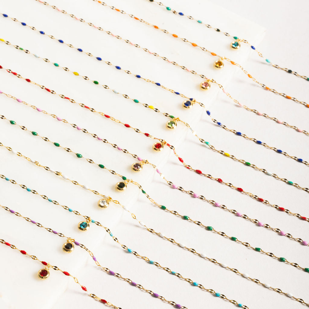 Waterproof "Imperméable" Aria Birthstone Necklace