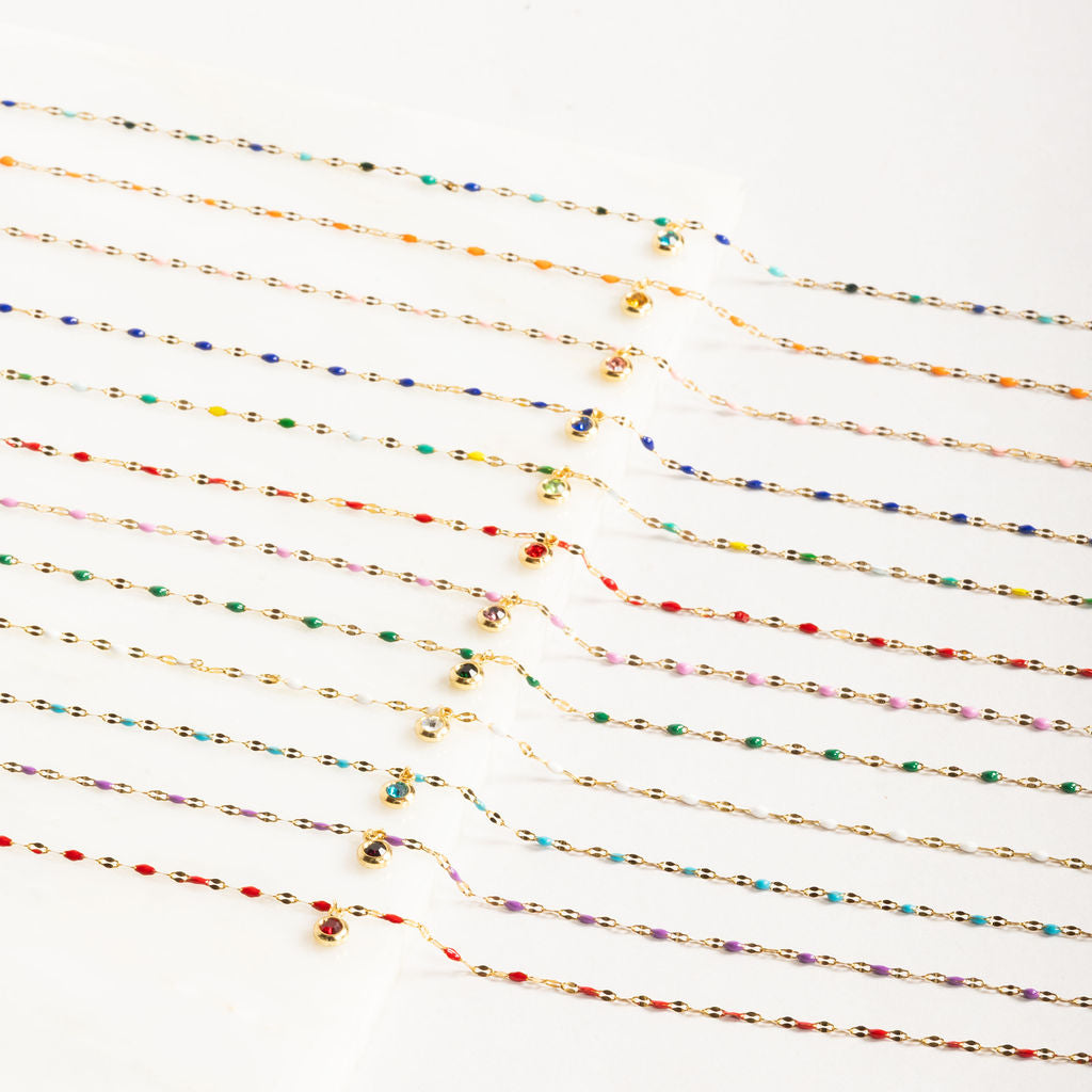 Waterproof "Imperméable" Aria Birthstone Necklace