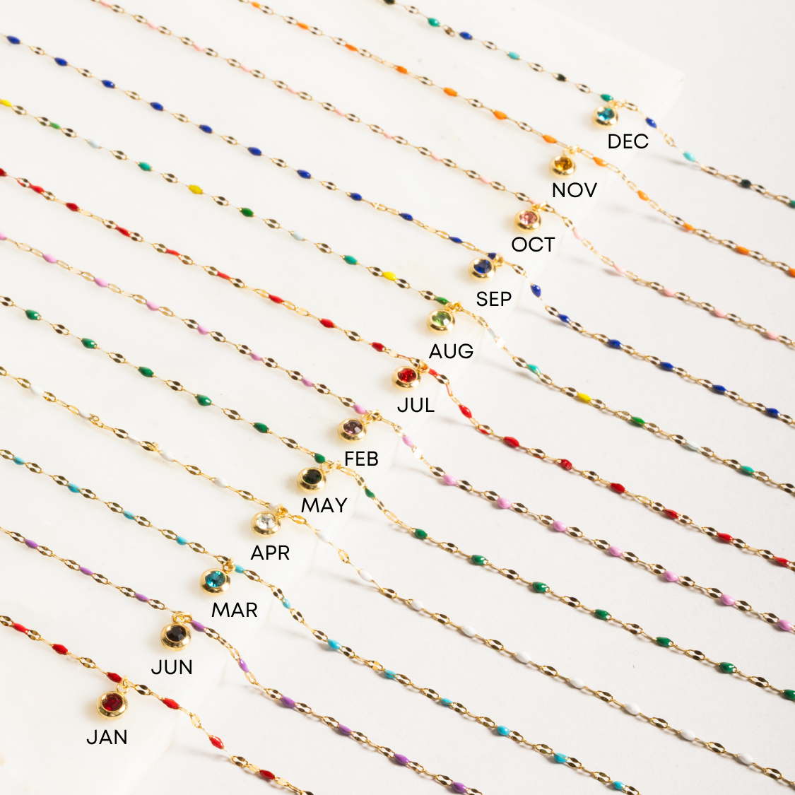 Waterproof "Imperméable" Aria Birthstone Necklace