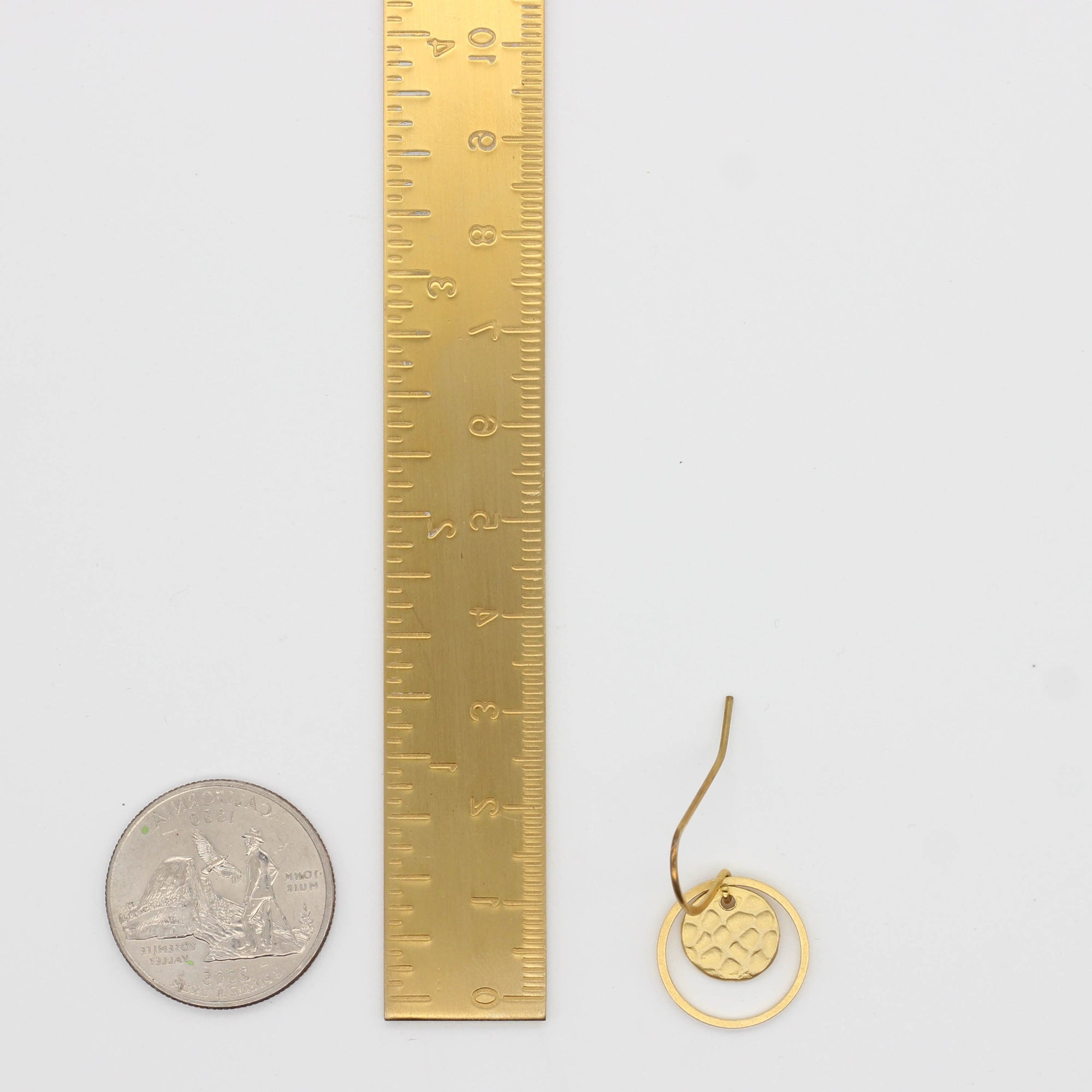 "L'Or" Tiny Gold Drop Dangle Earrings