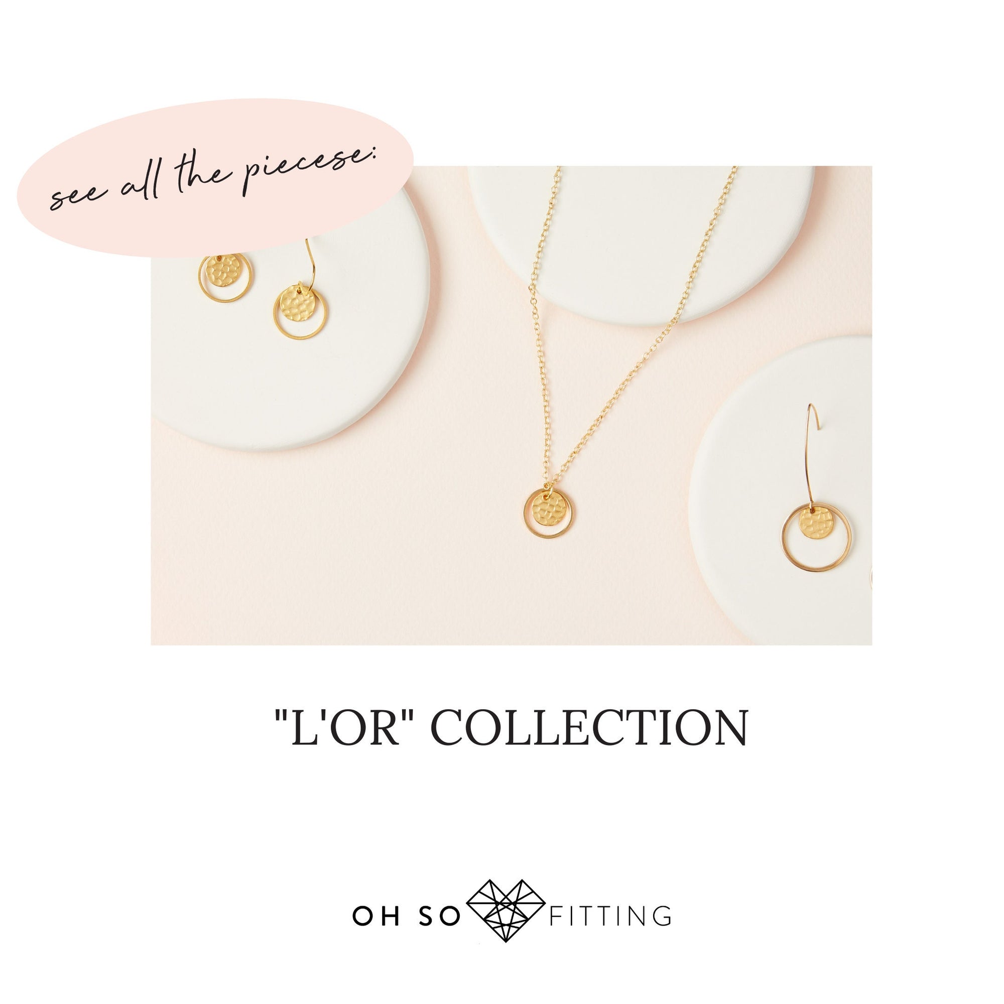 "L'Or" Tiny Gold Drop Dangle Earrings