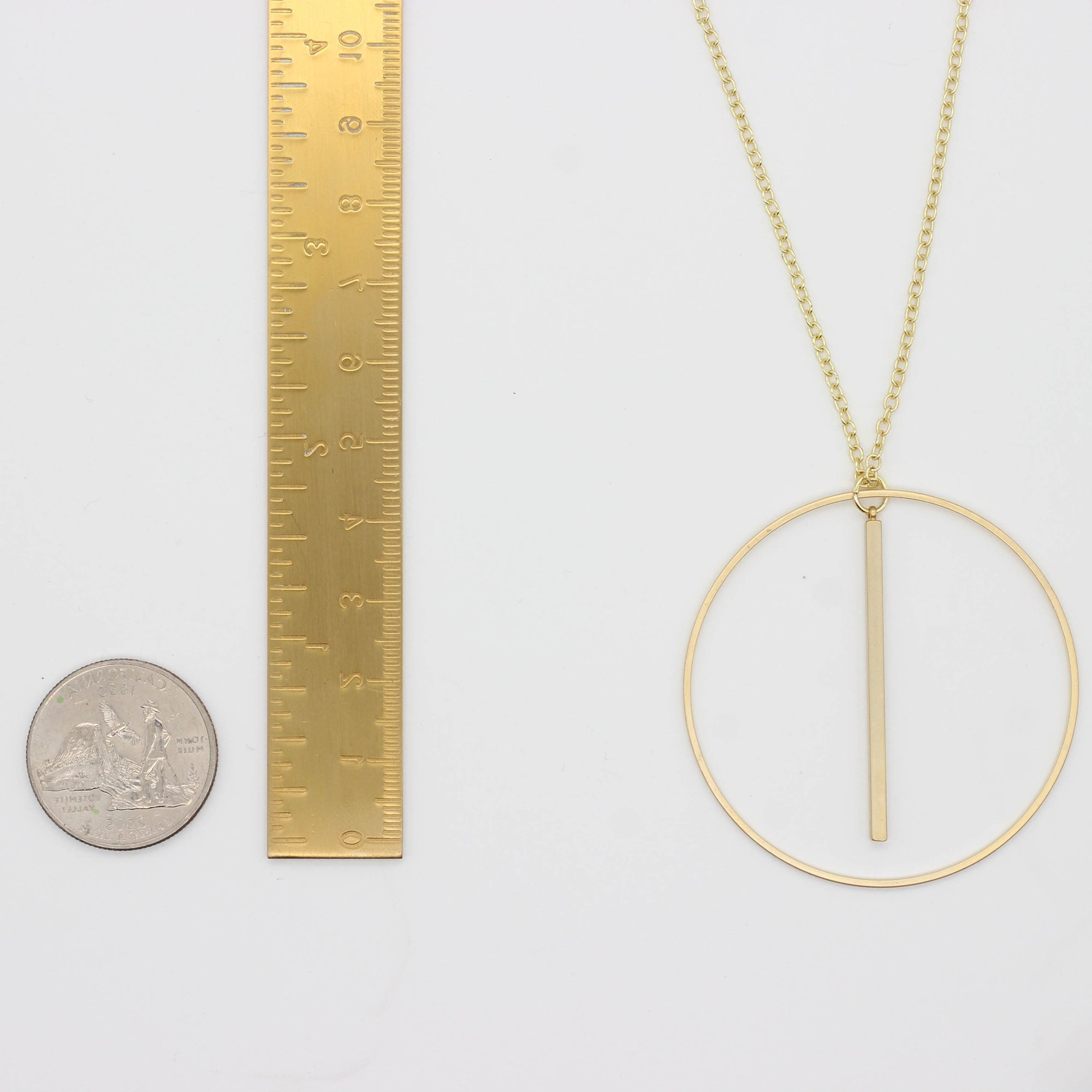 "L'Or" Gold Circle and Bar Necklace