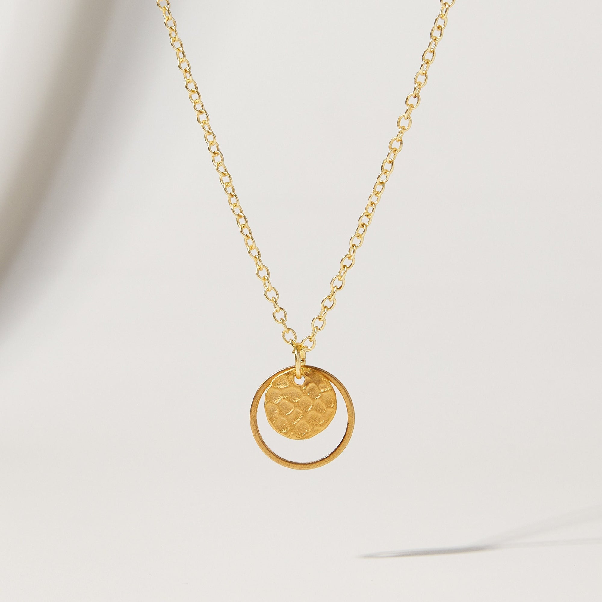 Double Circle Charm Necklace