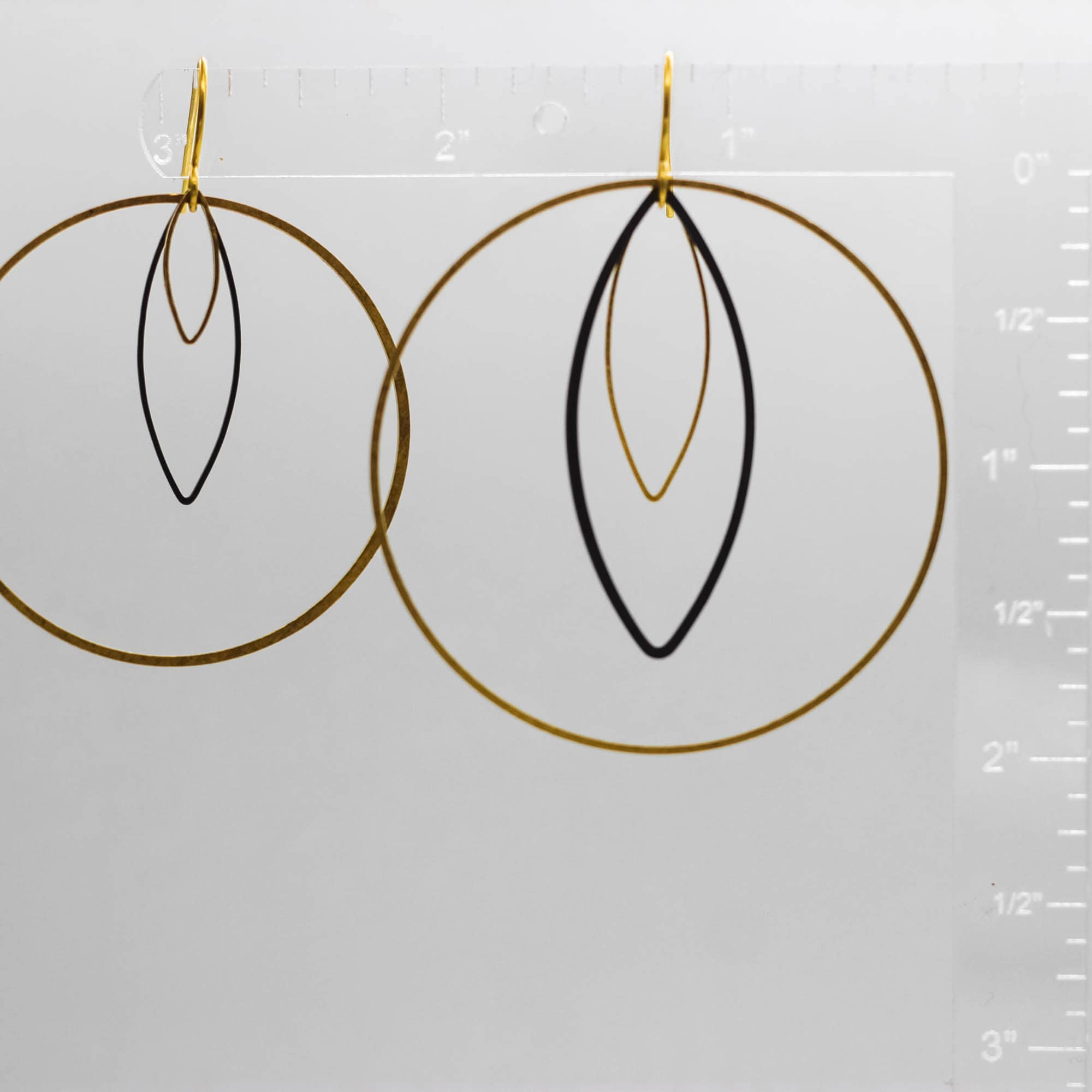 "Le Motif" Large Mixed Metal Geometric Hoop Earrings Women