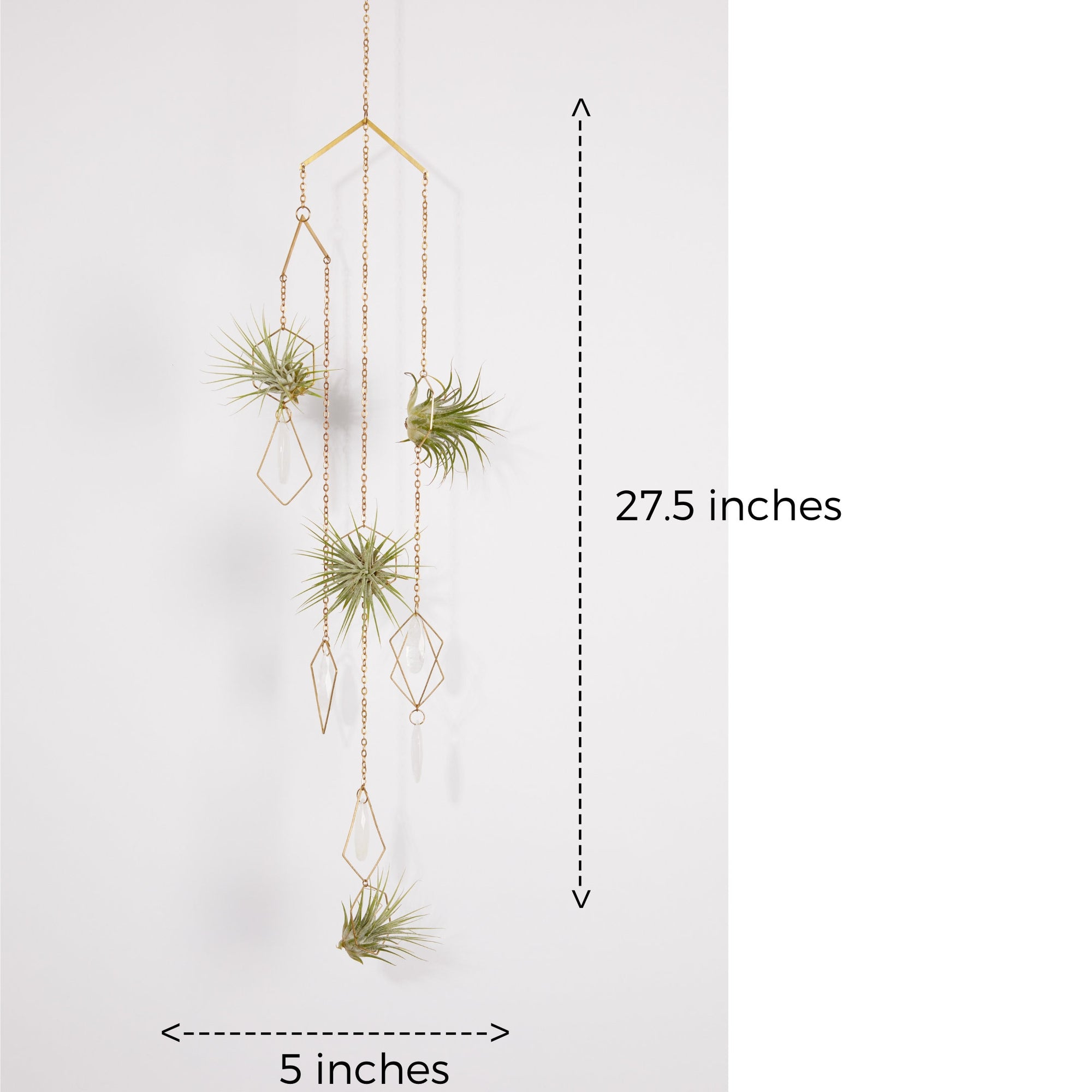 geometric air plant hanger Bijoux de Maison" Amethyst Hanging Air Plant Holder Mobile