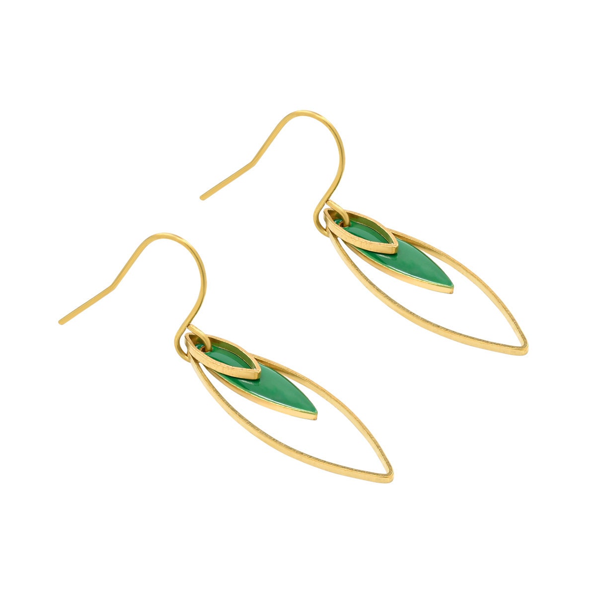 “Le Délice” Petite Marquise Enamel Drop Earrings