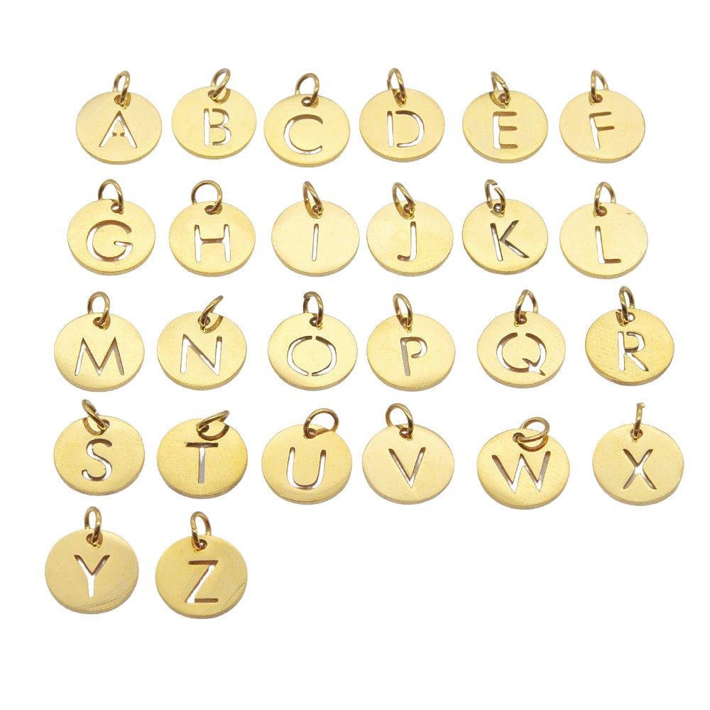 "Le Délice" Waterproof "Imperméable” Personalized Initial Gold Necklace with Aqua Enamel Charm