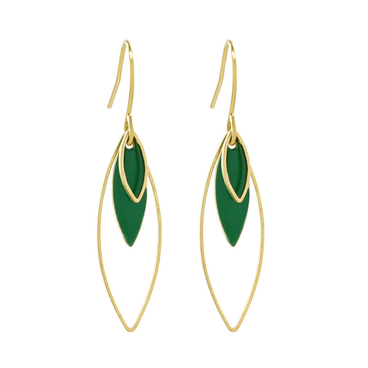 “Le Délice” Petite Marquise Enamel Drop Earrings