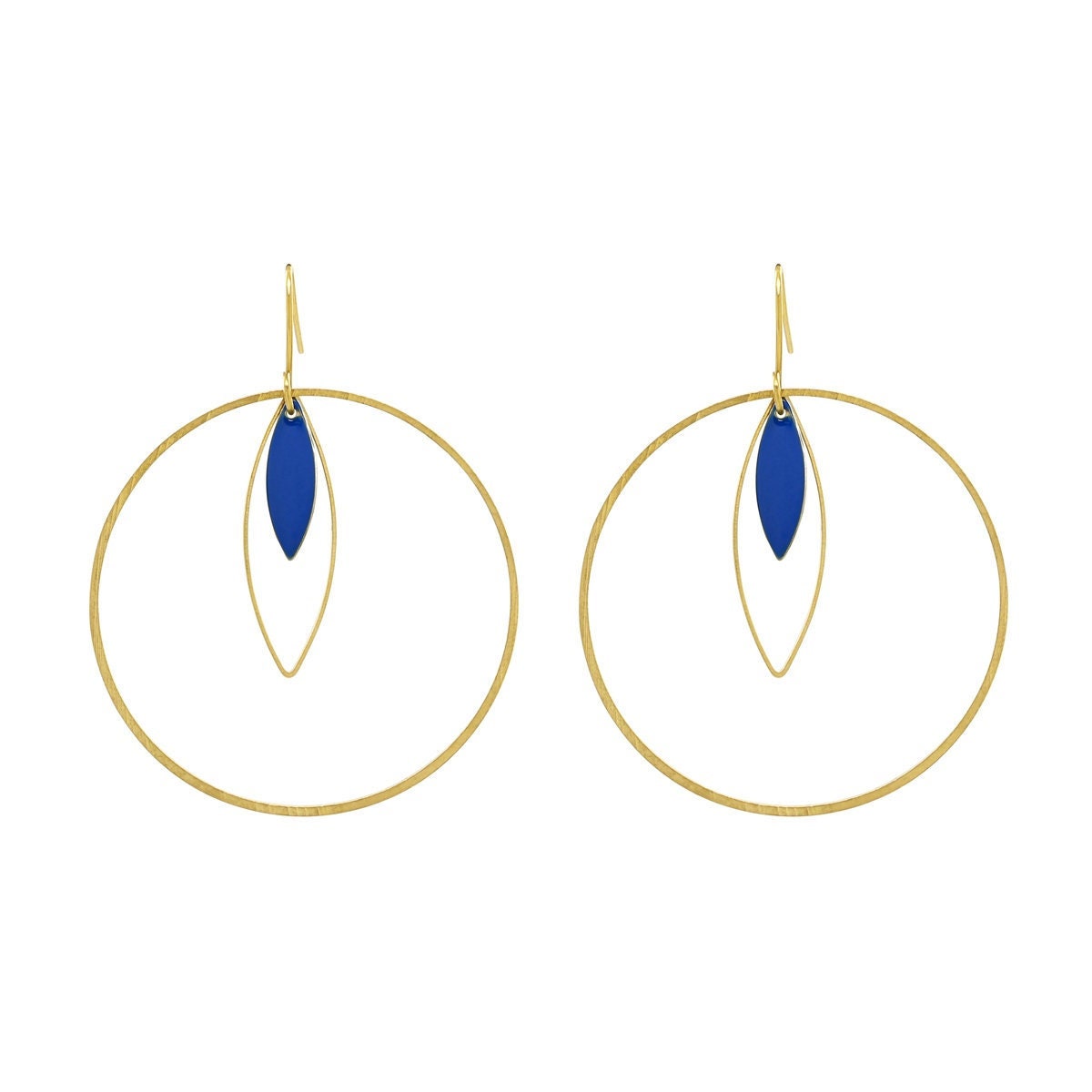 “Le Délice” Hoop Earrings with Enamel Charm