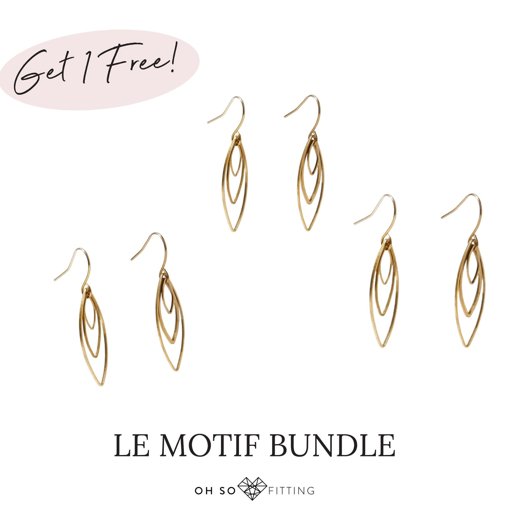"Le Motif" Medium Marquise Drop Earrings BUNDLE