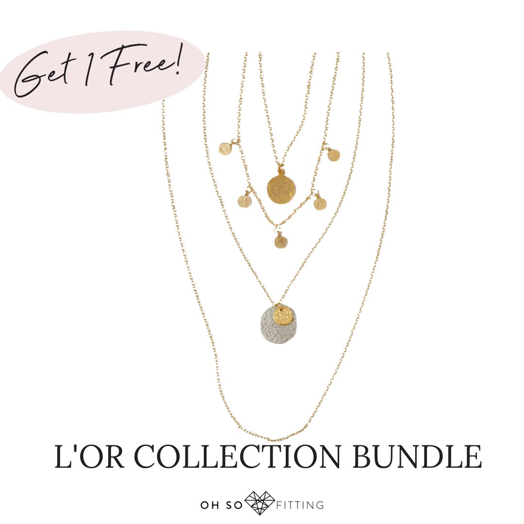 "L'Or" Gold Medallion Choker Necklace Bundle