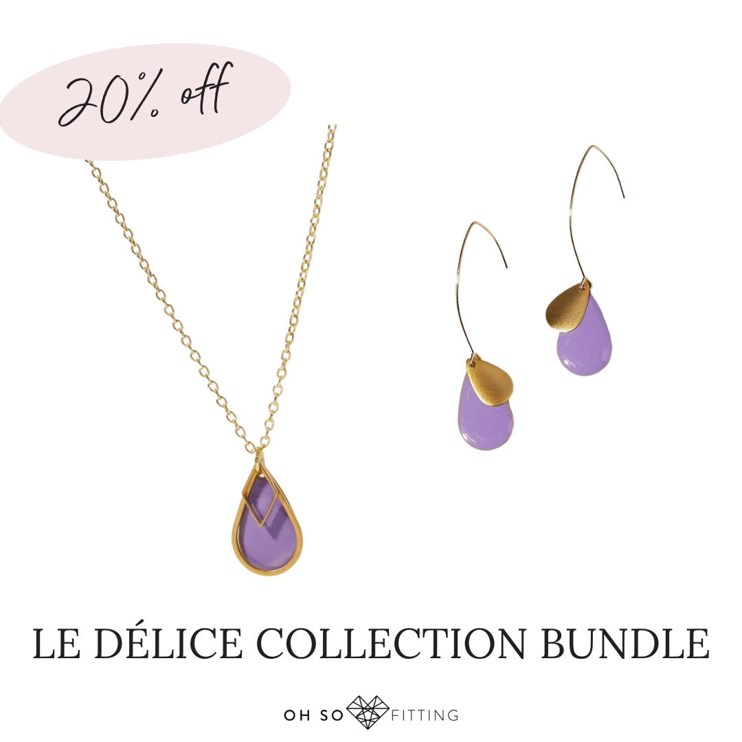 "Le Délice" Lavender Teardrop Pendant Necklace Bundle