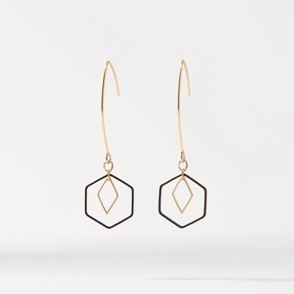 "Le Contour" Rose Gold & Silver Hexagon Earrings Bundle | Gift exchange
