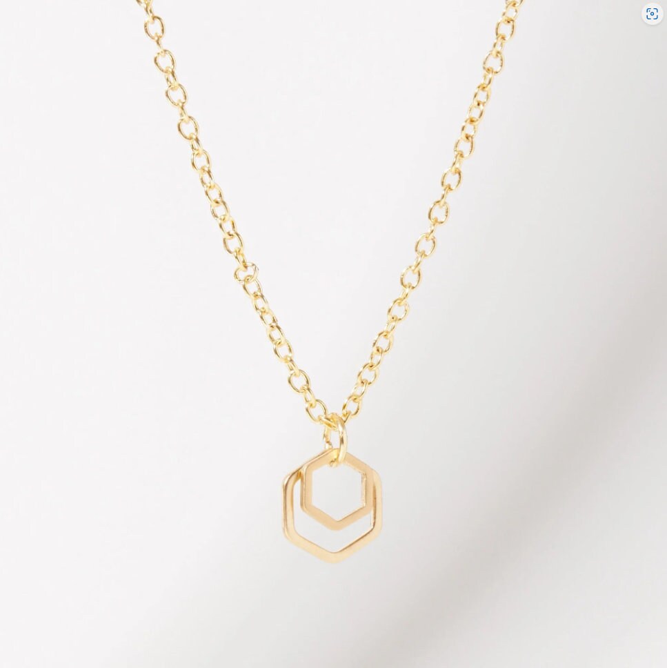 "Le Contour" Mini Hexagon Gold Necklace Bundle
