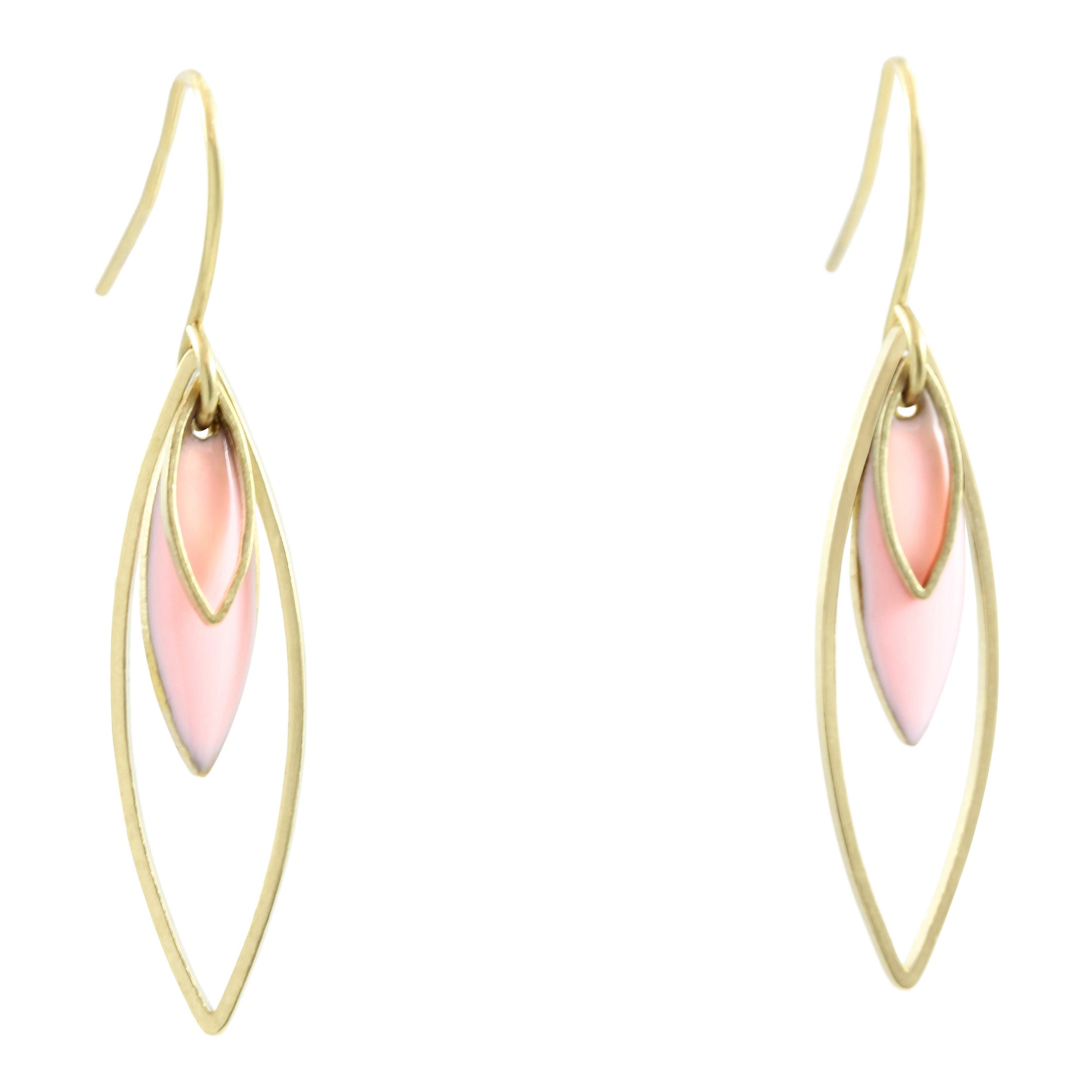 "Le Délice" Pink Marquise Drop Geometric Earrings