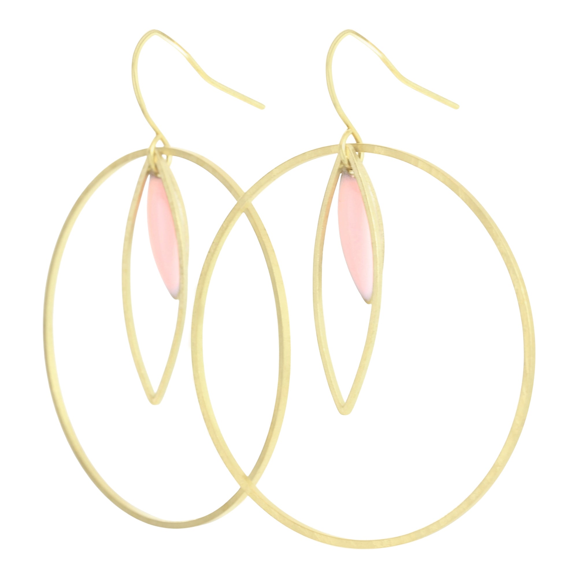 "Le Délice" Pink Enamel Hoop Earrings