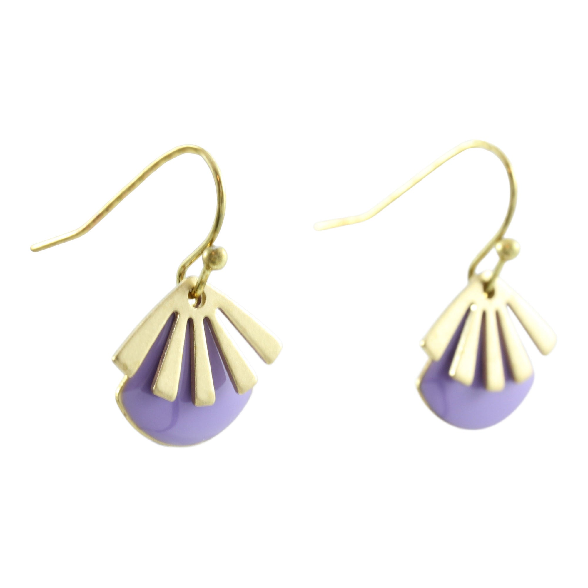 "Le Délice" Lavender Tiny Fan Earrings